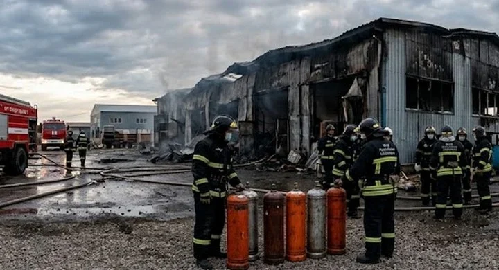 В Алматинской области загорелся склад