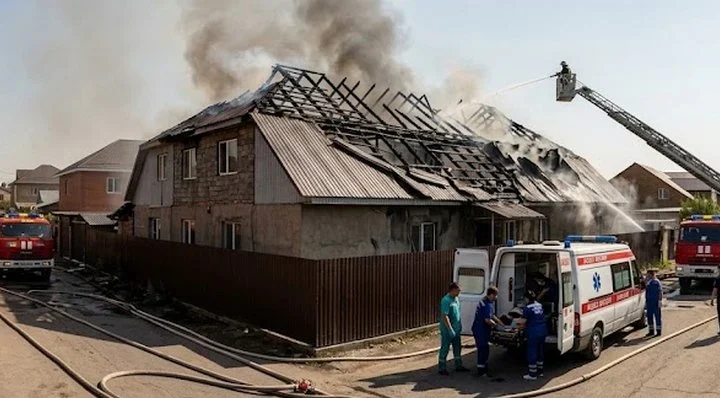 В Алматы при пожаре в двухэтажном здании пострадали четыре человека