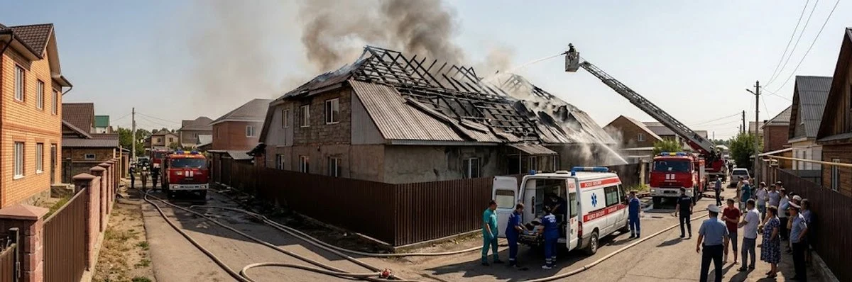 В Алматы при пожаре в двухэтажном здании пострадали четыре человека